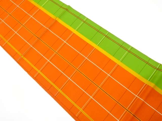 JAPANESE NAGOYA OBI / CHIKUZEN HAKATA / WOVEN GRID